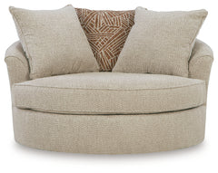 Steelwater Retreat Latte Oversized Swivel Accent Chair - Ornate Home