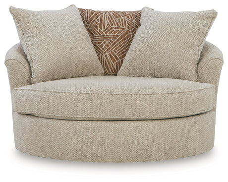 Steelwater Retreat Latte Oversized Swivel Accent Chair - Ornate Home