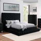 Stefania Black 5 Pc. Queen Bedroom Set w/ Chest - Ornate Home
