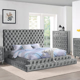 Stefania Gray 4 Pc. Queen Bedroom Set - Ornate Home