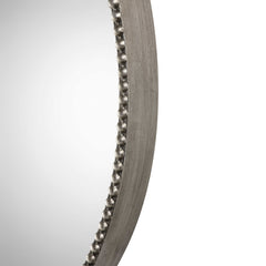 Stefania Silver Beaded Round Mirror - Ornate Home