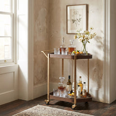 Stela Walnut Bar Cart - Ornate Home