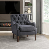 Stella Dark Gray Boucle Accent Chair - Ornate Home