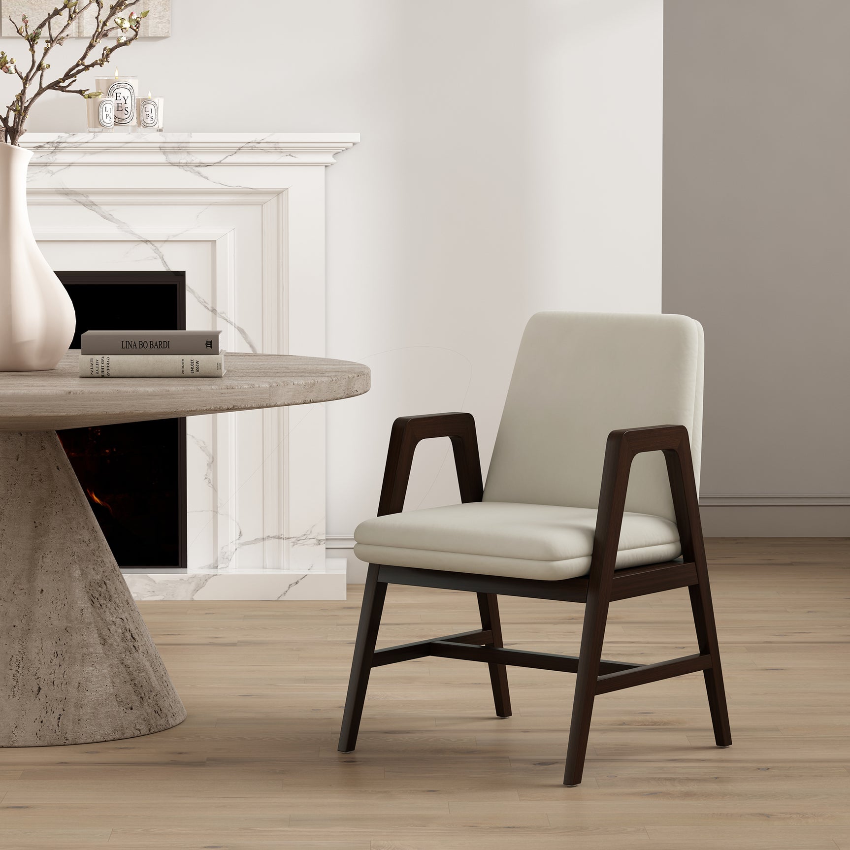 Stella Dining Armchair in Cream - Ornate Home