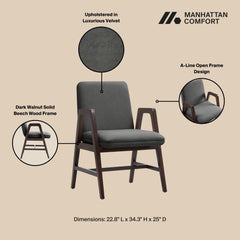 Stella Dining Armchair in Graphite (set of 2) - Ornate Home