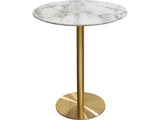 Stella Marble Round Bar Height Table Gold Leg - Ornate Home