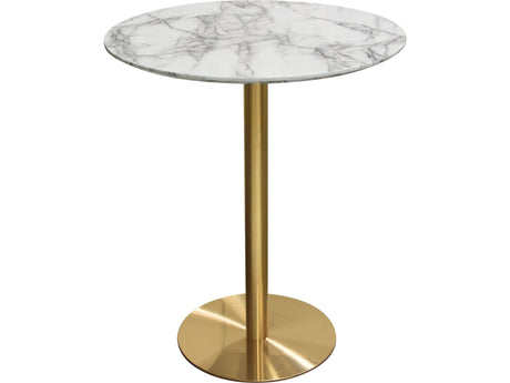 Stella Marble Round Bar Height Table Gold Leg - Ornate Home