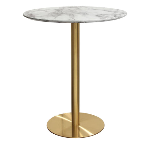 Stella Marble Round Bar Height Table Gold Leg - Ornate Home