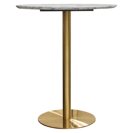 Stella Marble Round Bar Height Table Gold Leg - Ornate Home