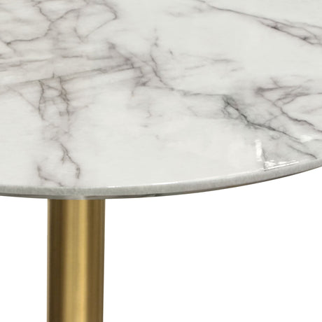 Stella Marble Round Bar Height Table Gold Leg - Ornate Home