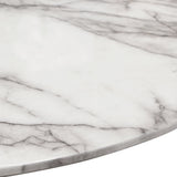 Stella Marble Round Bar Height Table Silver Leg - Ornate Home