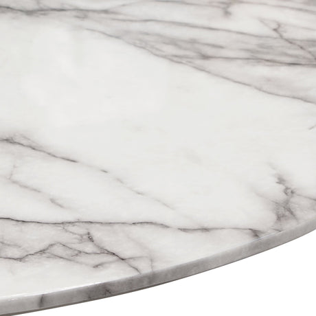 Stella Marble Round Bar Height Table Silver Leg - Ornate Home