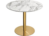 Stella Marble Round Dining Table Gold Leg - Ornate Home