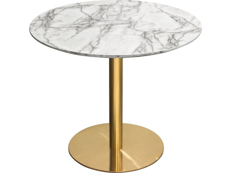 Stella Marble Round Dining Table Gold Leg - Ornate Home