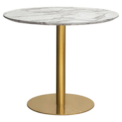 Stella Marble Round Dining Table Gold Leg - Ornate Home