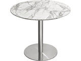 Stella Marble Round Dining Table Silver Leg - Ornate Home