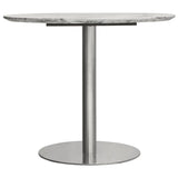 Stella Marble Round Dining Table Silver Leg - Ornate Home