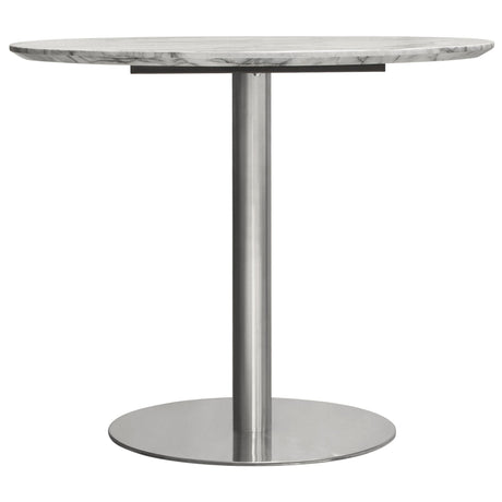 Stella Marble Round Dining Table Silver Leg - Ornate Home