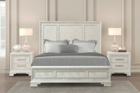 Stella Mia Creamy White Eastern King Bed - Ornate Home