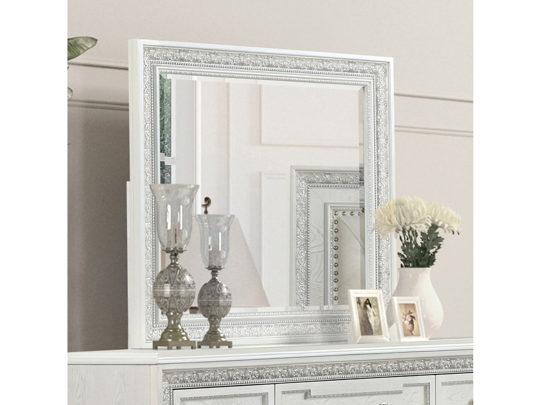 Stella Mia Creamy White Mirror - Ornate Home