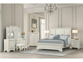 Stella Mia Creamy White Queen 5 Piece Bedroom Set w/Chest - Ornate Home