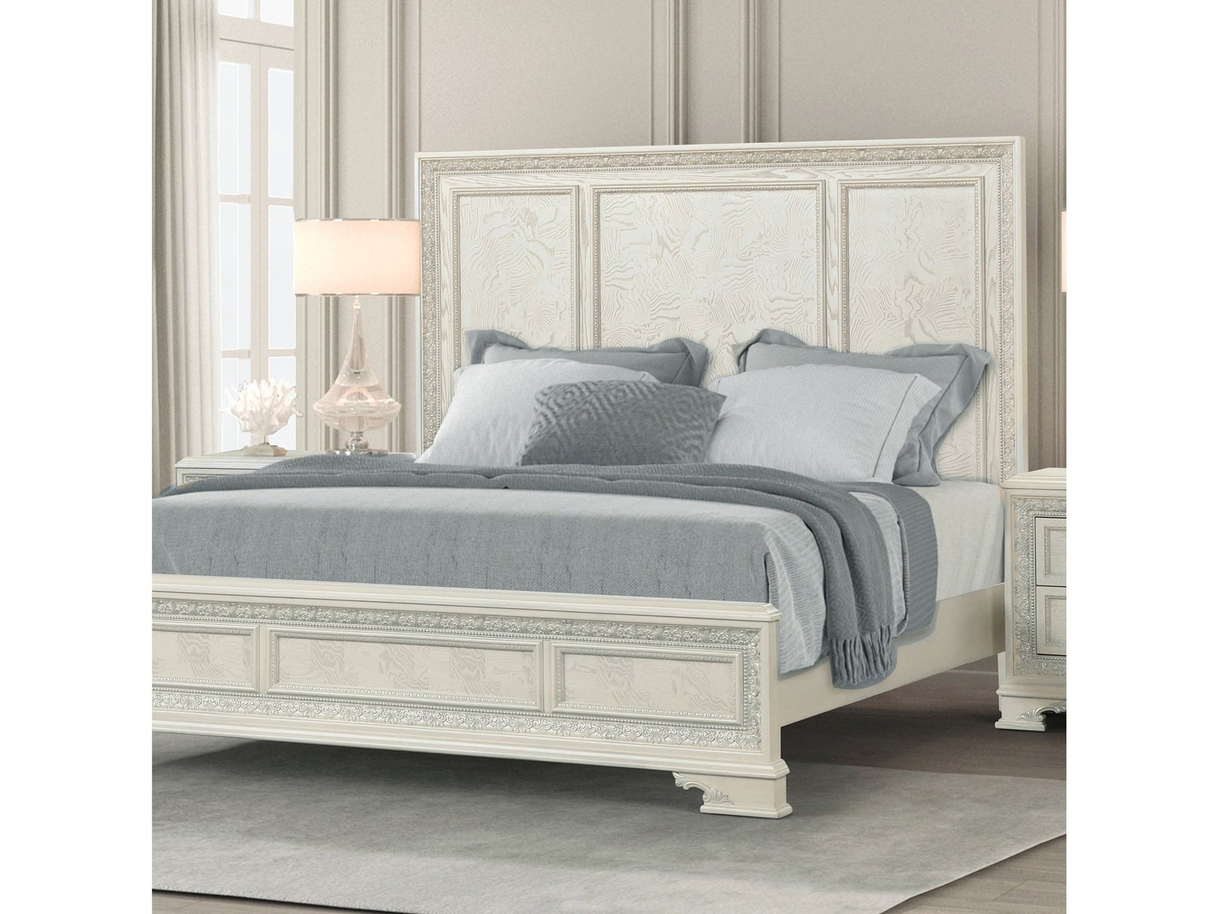 Stella Mia Creamy White Queen Bed - Ornate Home