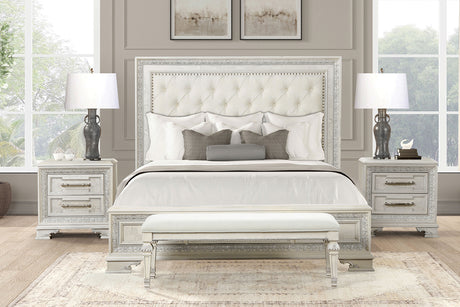 Stella Mia Creamy White Queen Full 5 Piece Bedroom Set w/2 Nightstands - Ornate Home