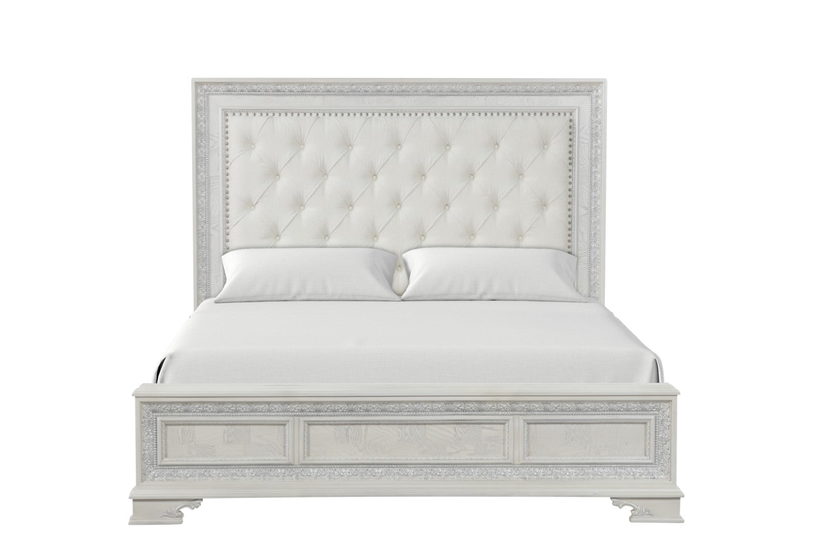 Stella Mia Creamy White Queen Full 5 Piece Bedroom Set w/2 Nightstands - Ornate Home
