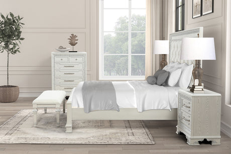 Stella Mia Creamy White Queen Full 5 Piece Bedroom Set w/Chest - Ornate Home
