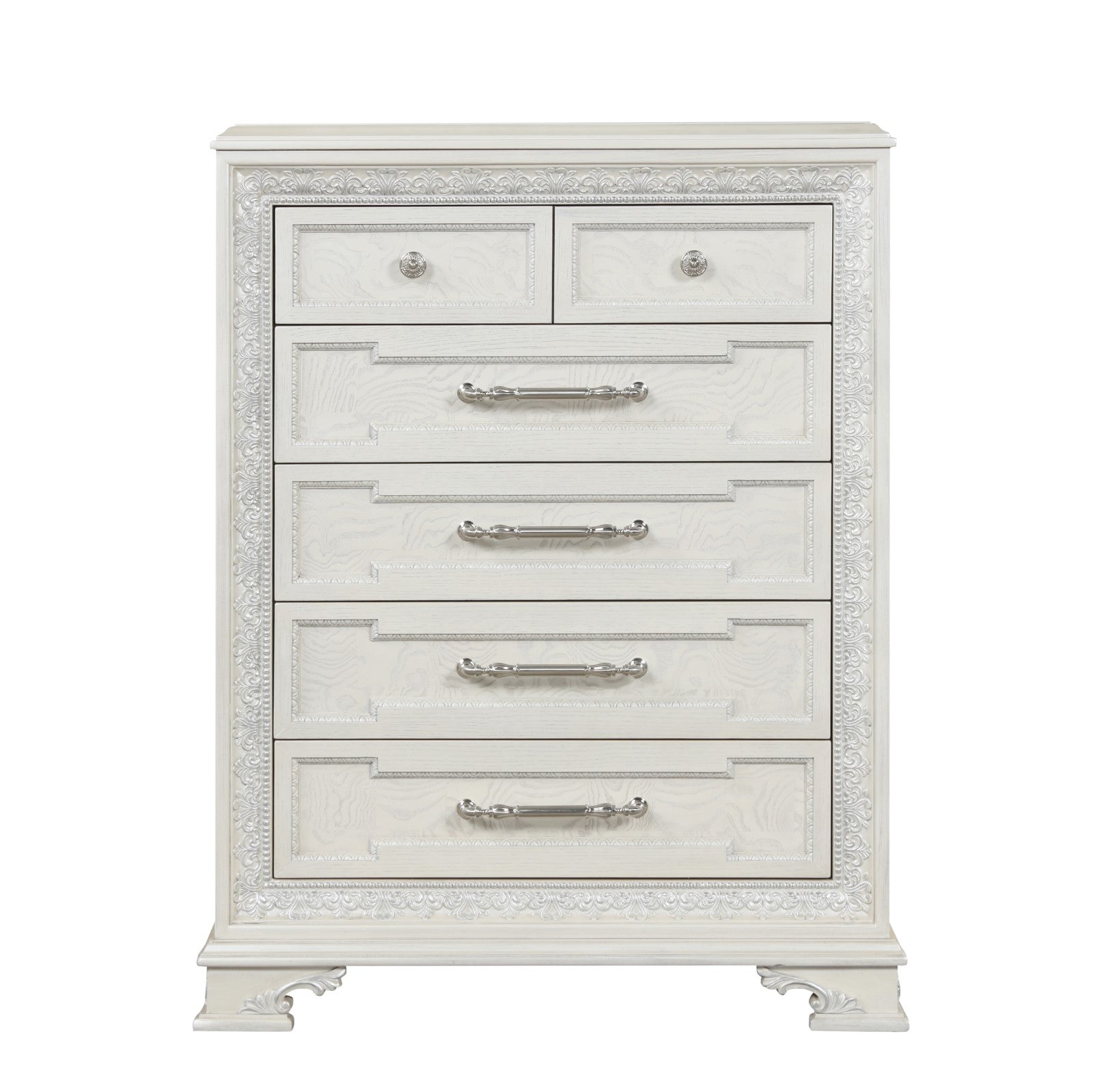 Stella Mia Creamy White Queen Full 5 Piece Bedroom Set w/Chest - Ornate Home