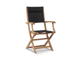 Stella Teak Black Outdoor Dining Folding Armchair - Ornate Home