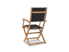 Stella Teak Black Outdoor Dining Folding Armchair - Ornate Home