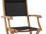 Stella Teak Black Outdoor Dining Folding Armchair - Ornate Home