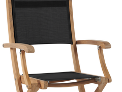 Stella Teak Black Outdoor Dining Folding Armchair - Ornate Home