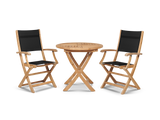Stella Teak Black Outdoor Dining Folding Armchair - Ornate Home