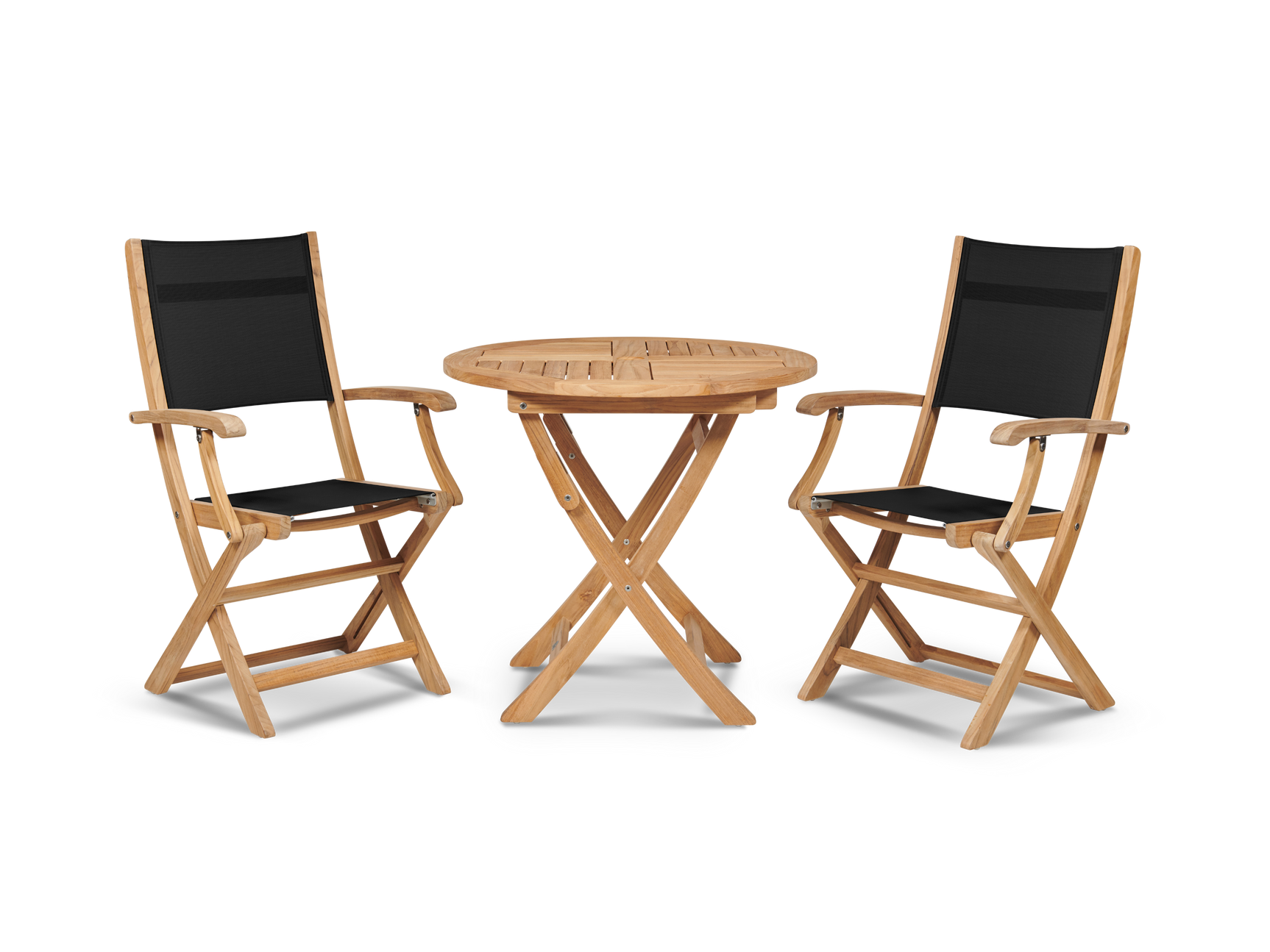 Stella Teak Black Outdoor Dining Folding Armchair - Ornate Home