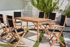 Stella Teak Black Outdoor Dining Folding Armchair - Ornate Home