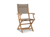 Stella Teak Taupe Outdoor Dining Folding Armchair - Ornate Home