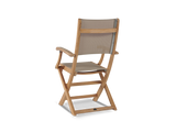 Stella Teak Taupe Outdoor Dining Folding Armchair - Ornate Home