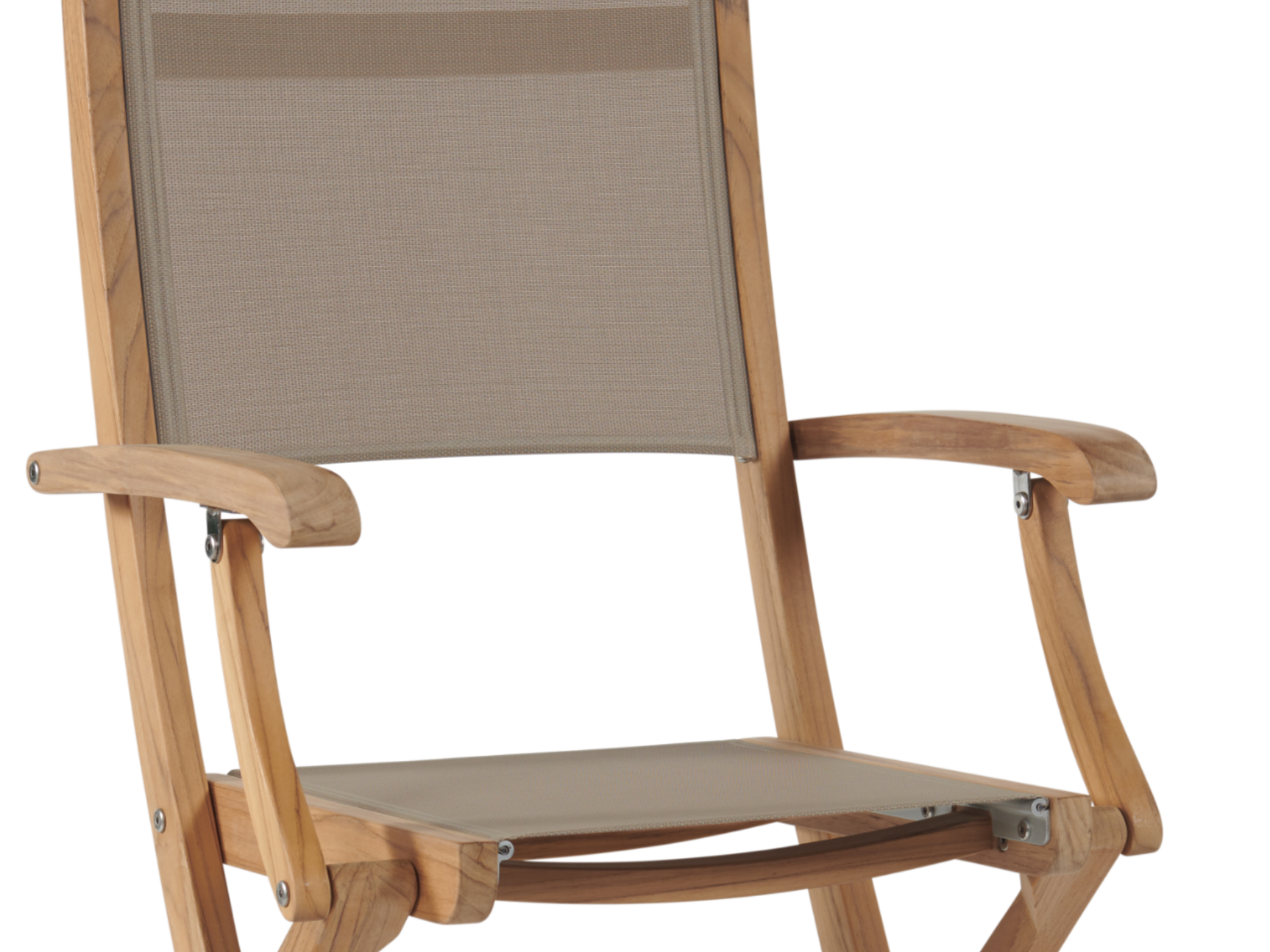 Stella Teak Taupe Outdoor Dining Folding Armchair - Ornate Home