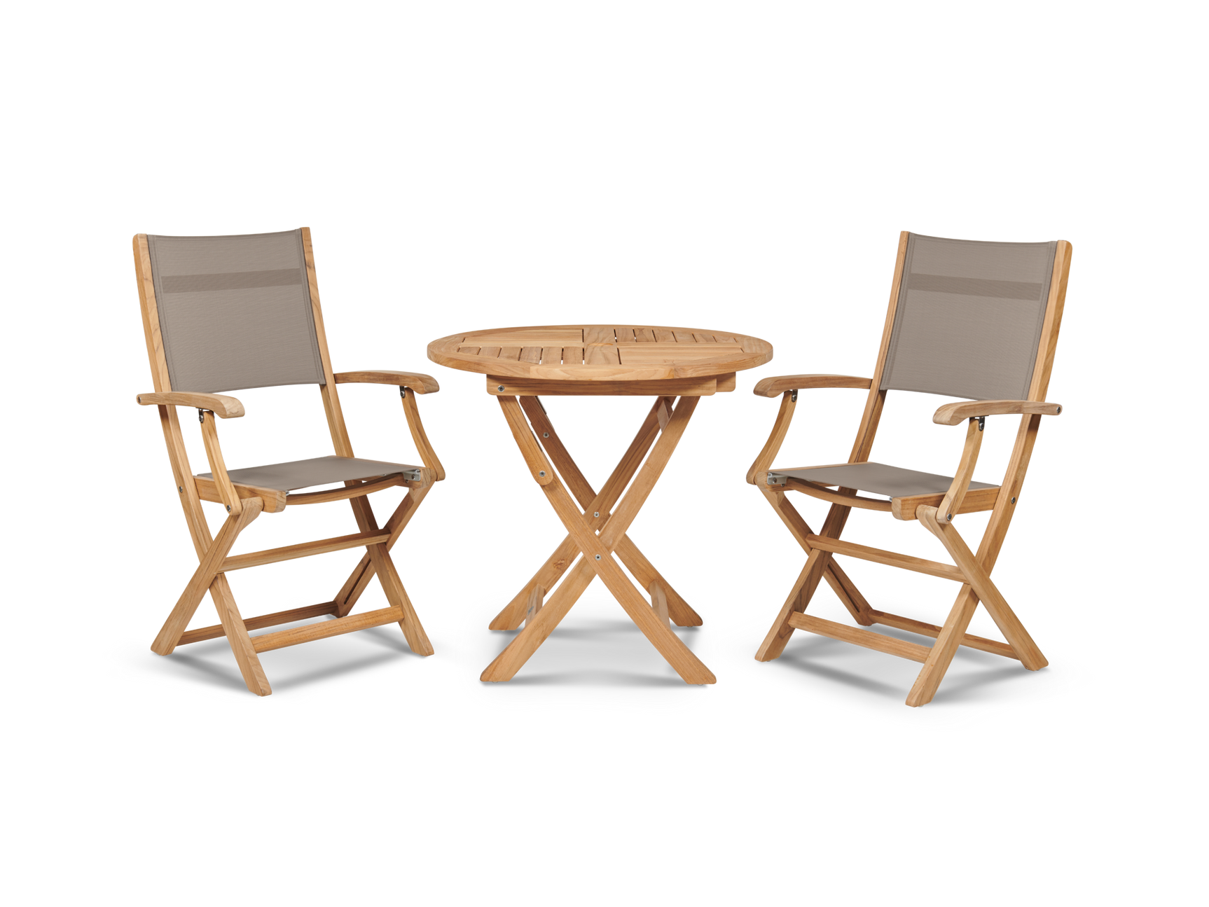 Stella Teak Taupe Outdoor Dining Folding Armchair - Ornate Home