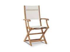 Stella Teak White Outdoor Dining Folding Armchair - Ornate Home