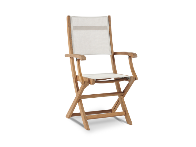 Stella Teak White Outdoor Dining Folding Armchair - Ornate Home