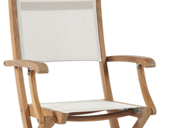 Stella Teak White Outdoor Dining Folding Armchair - Ornate Home