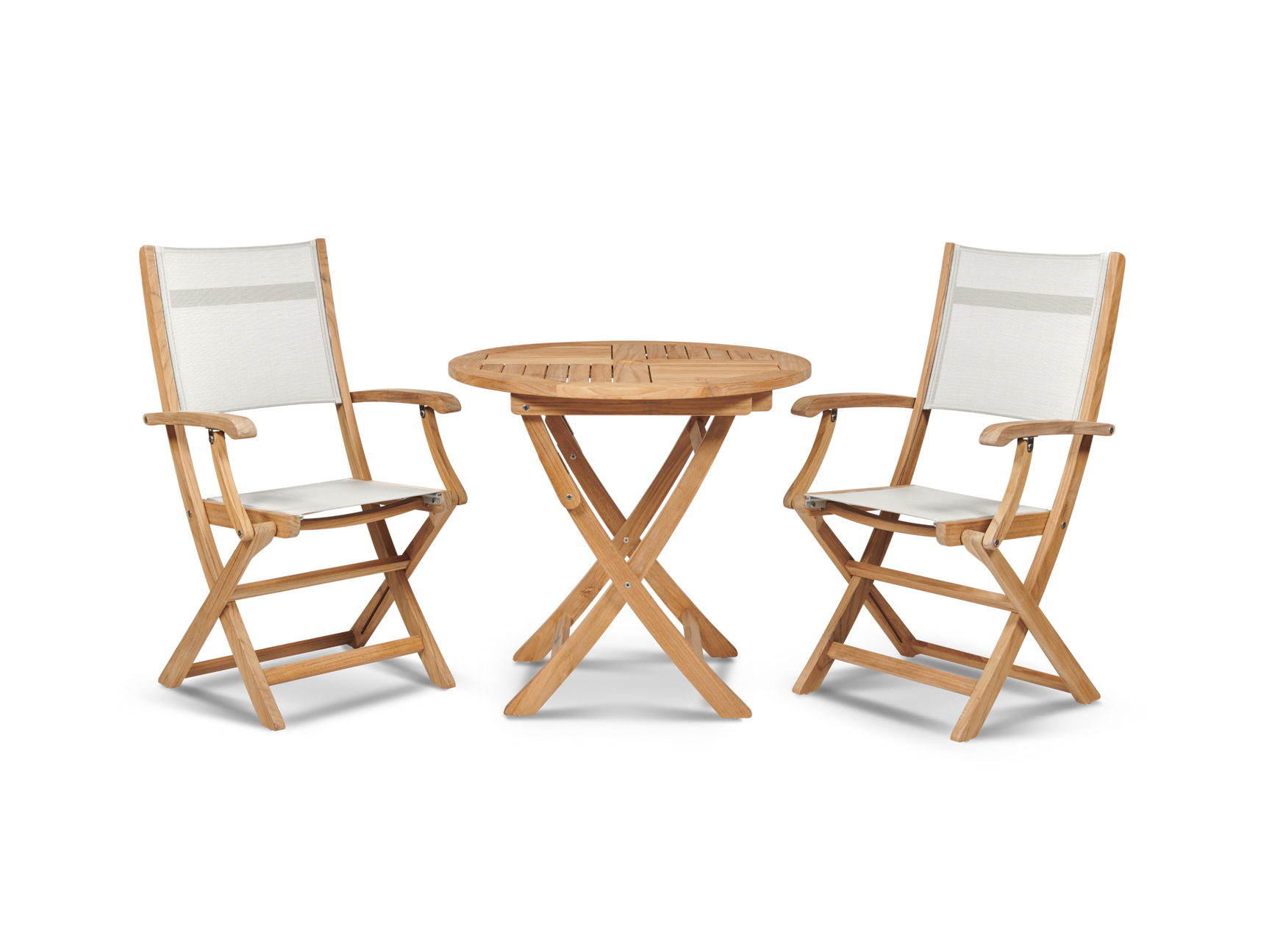 Stella Teak White Outdoor Dining Folding Armchair - Ornate Home