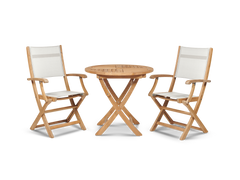 Stella Teak White Outdoor Dining Folding Armchair - Ornate Home