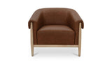 Stellan Brown Leather Accent Chair - Ornate Home