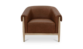 Stellan Brown Leather Accent Chair - Ornate Home