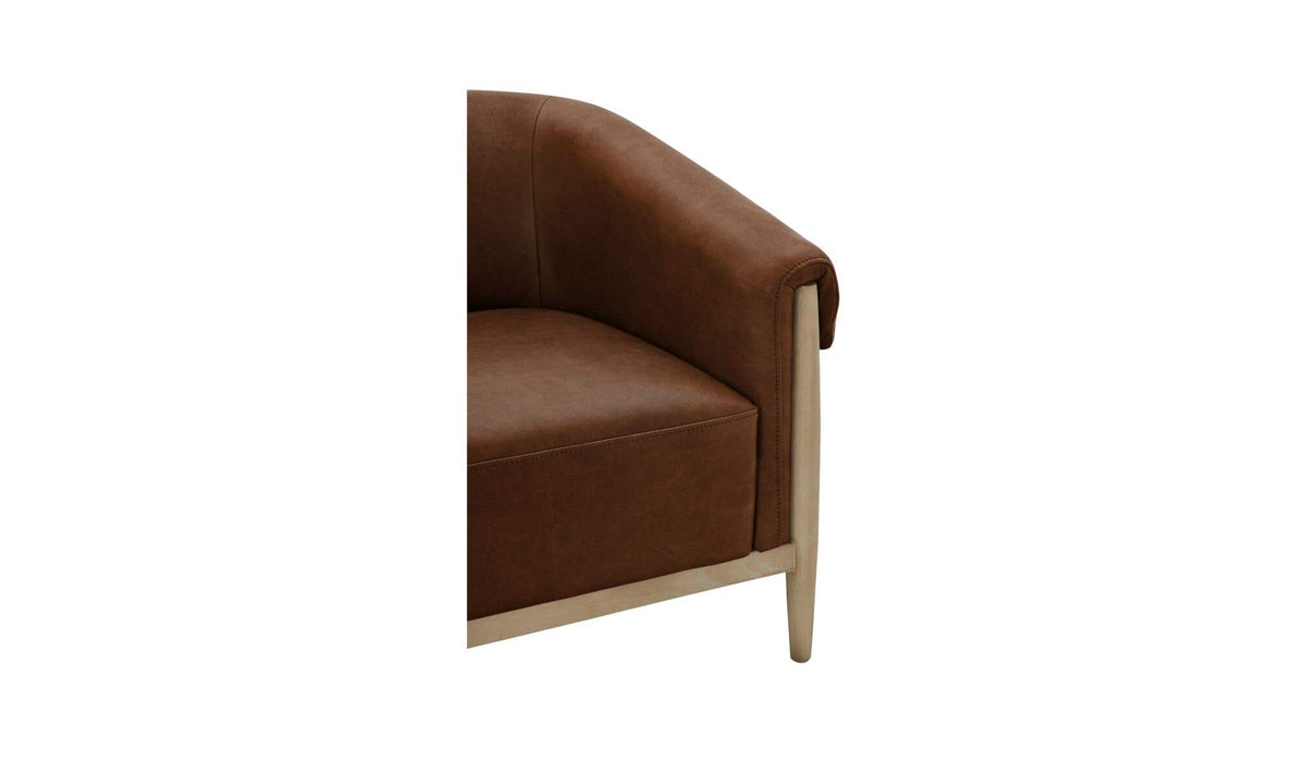 Stellan Brown Leather Accent Chair - Ornate Home