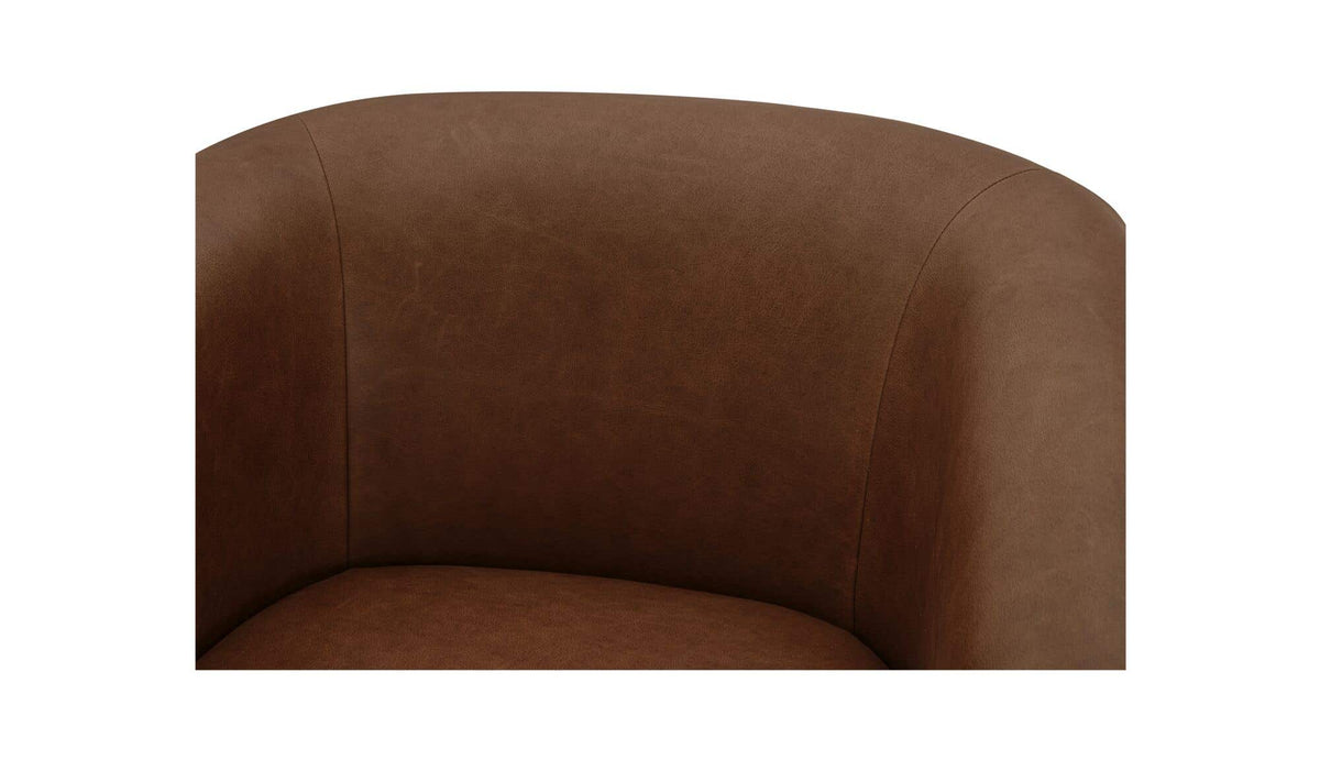 Stellan Brown Leather Accent Chair - Ornate Home